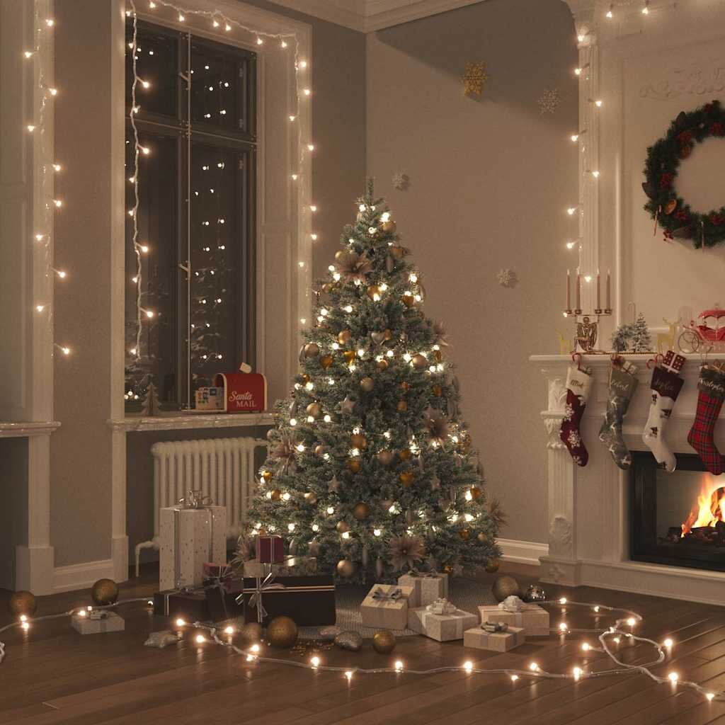 vidaXL LED стринг с 300 LED топло бяло 30 м PVC