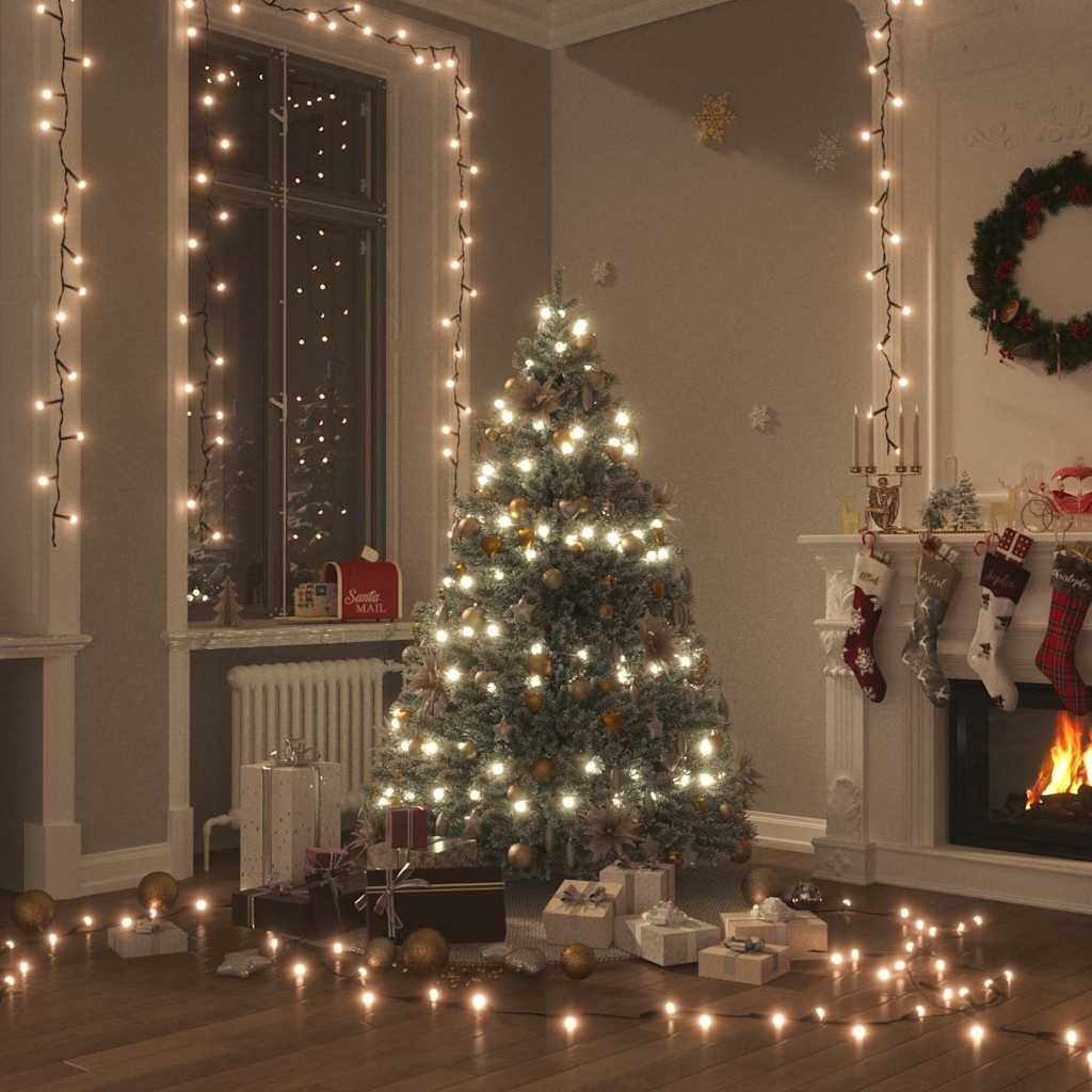 vidaXL LED стринг със 150 LED топло бяло 15 м PVC