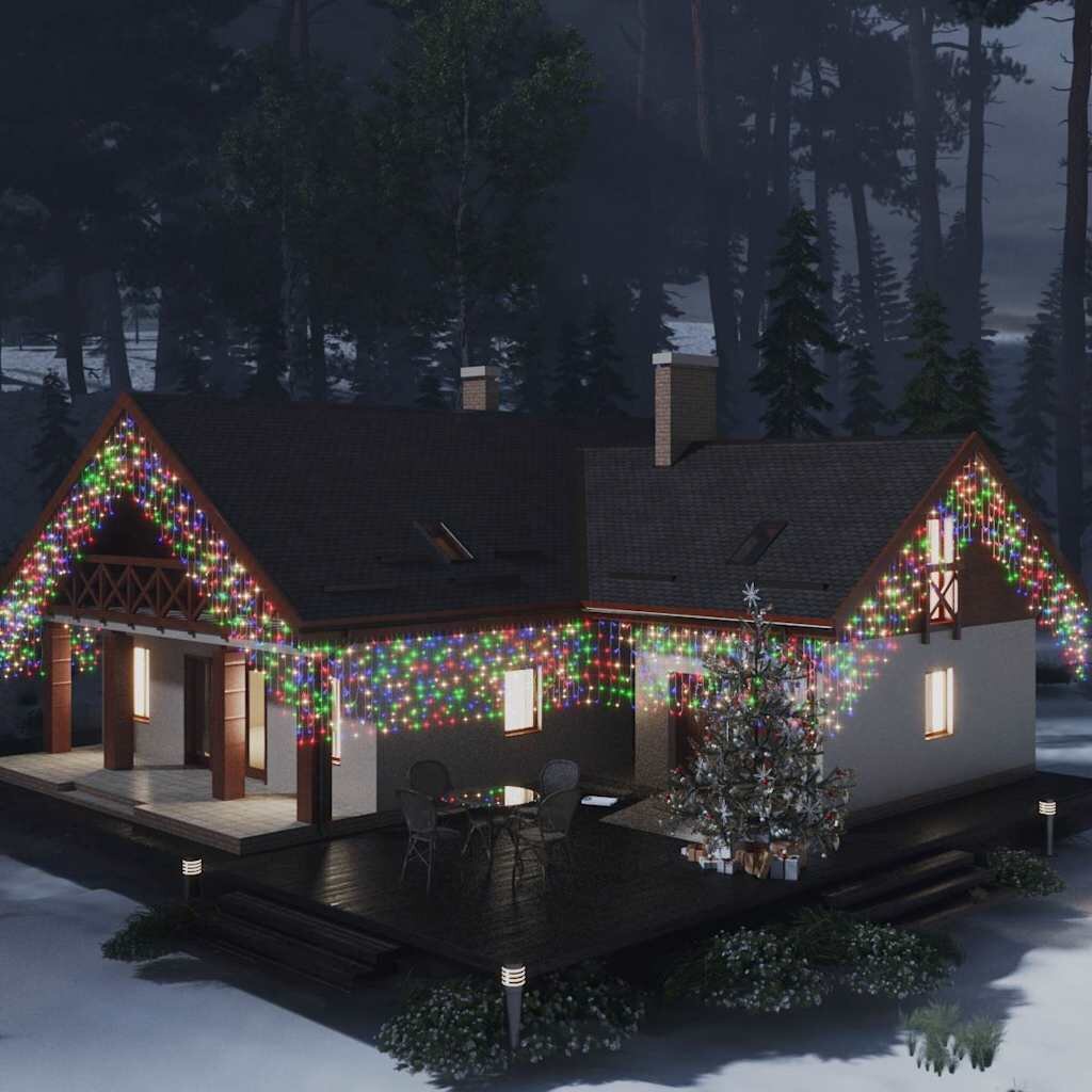 vidaXL LED завеса ледени висулки 10 м 400 LED многоцветна 8 режима