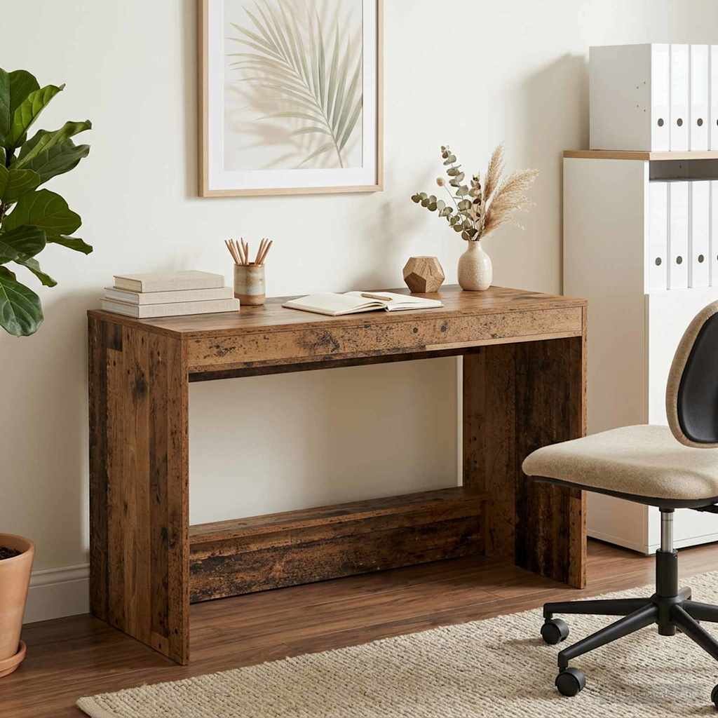 vidaXL Легло с бюро Старо дърво Инженерна дървесина 100 x 45 x 75 cm