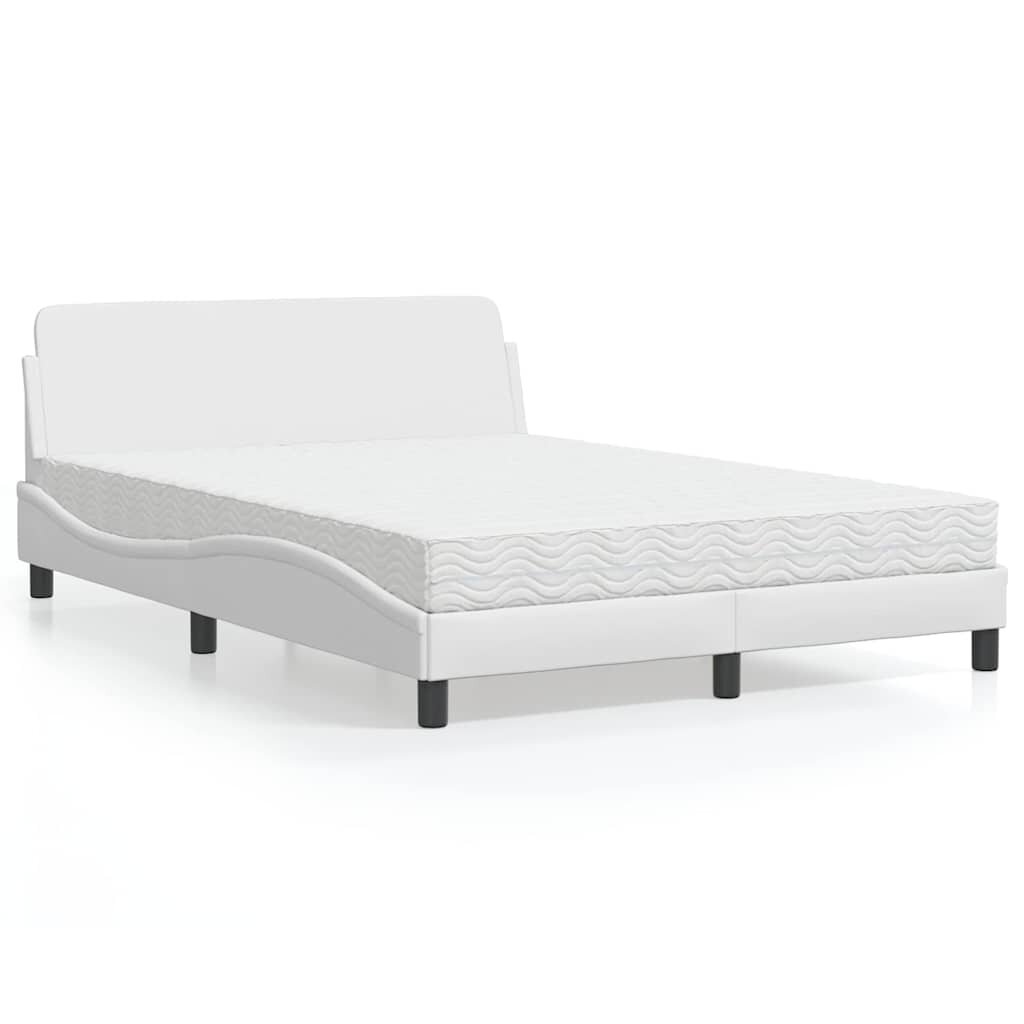 vidaXL Легло с матрак Dover бяло 120x200 см изкуствена кожа