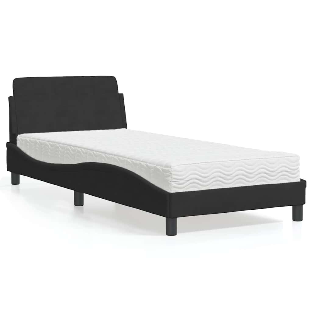vidaXL Легло с матрак Dover черно 80x200 см кадифе