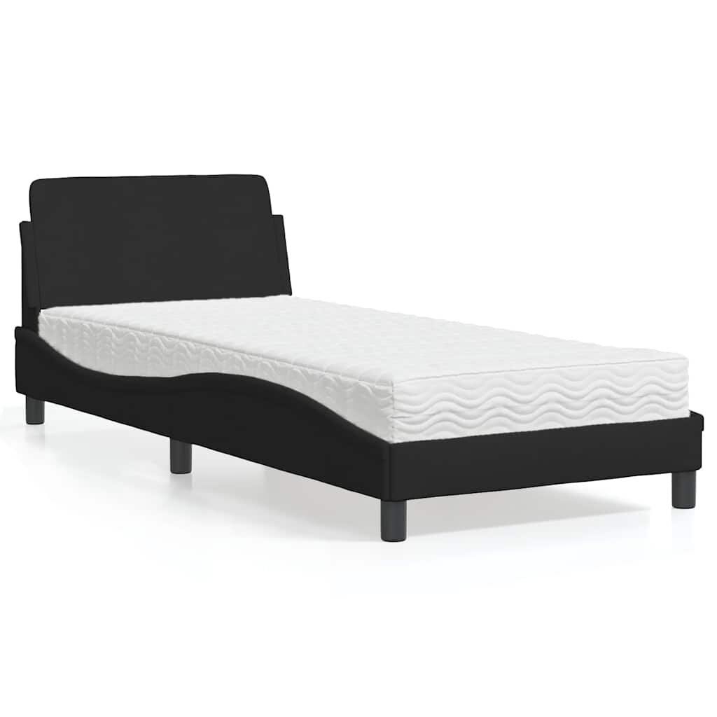 vidaXL Легло с матрак Dover черно 80x200 см плат