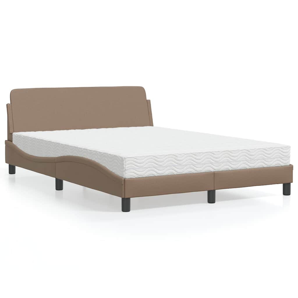 vidaXL Легло с матрак Dover капучино 120x200 см изкуствена кожа