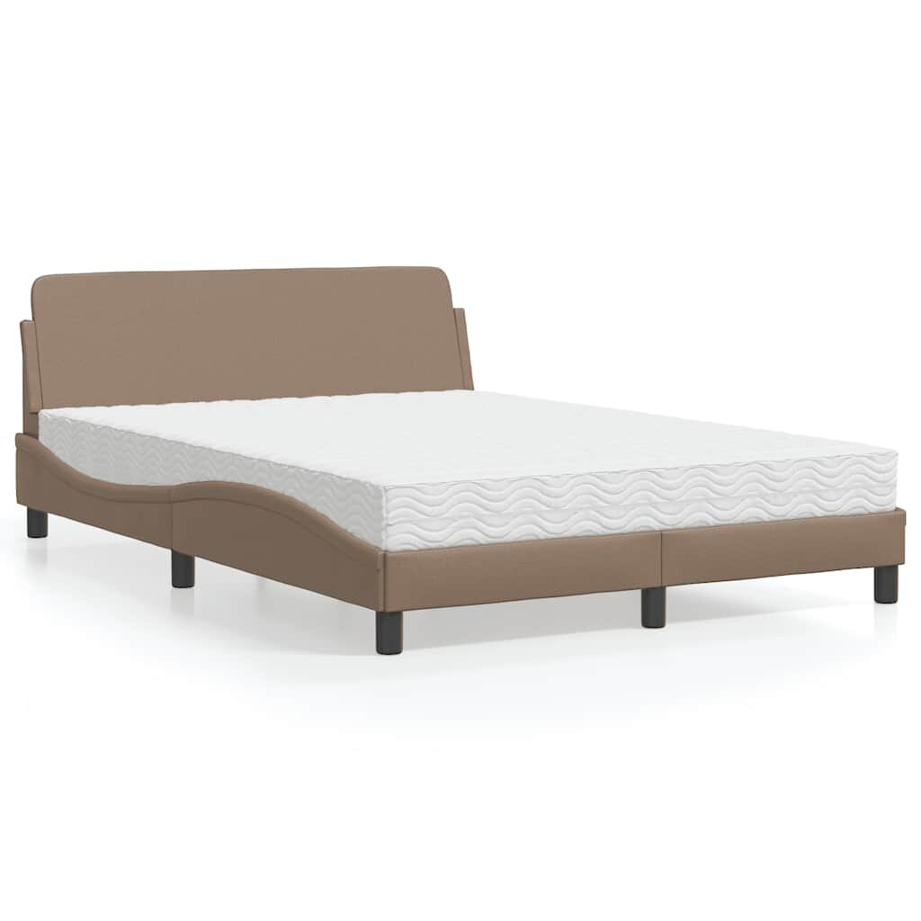 vidaXL Легло с матрак Dover капучино 140x200 см изкуствена кожа