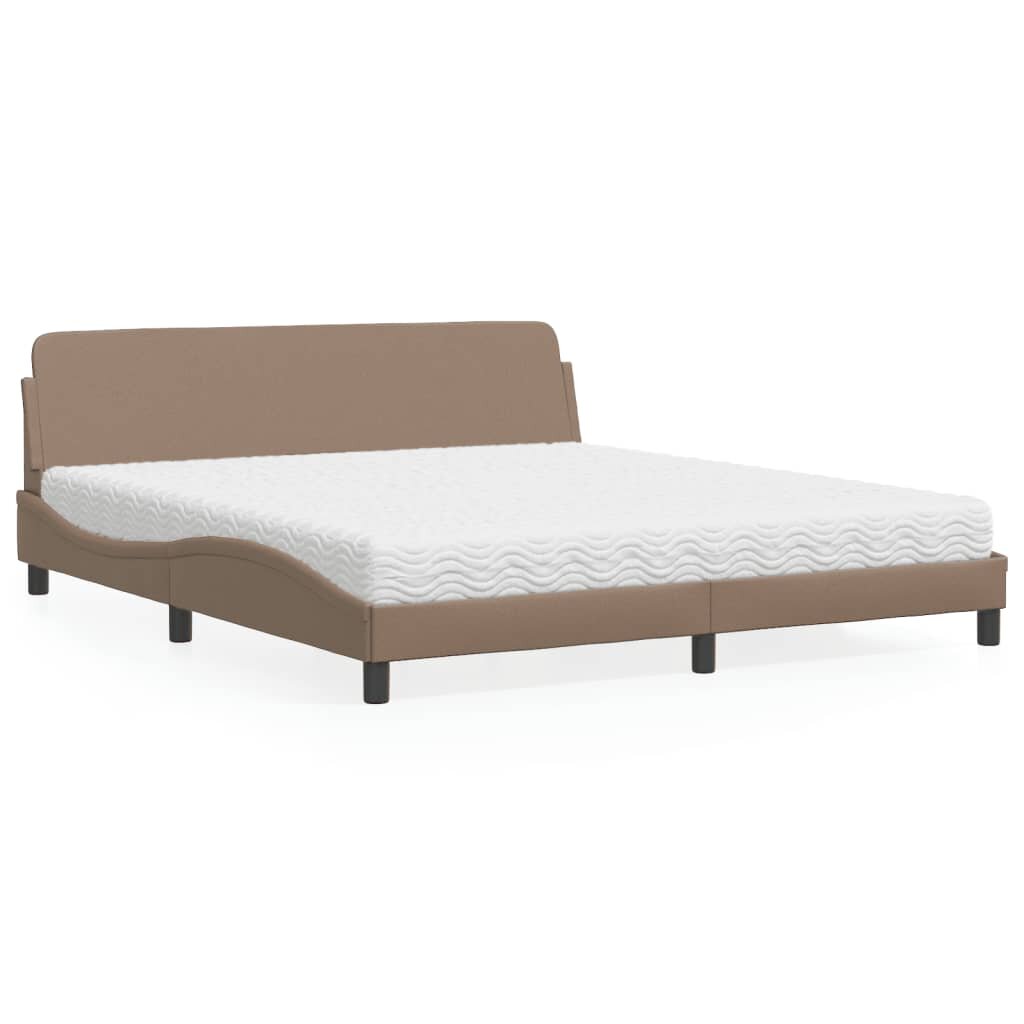 vidaXL Легло с матрак Dover капучино 180x200 см изкуствена кожа