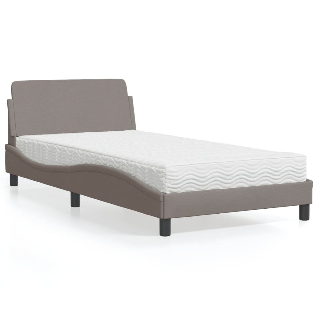 vidaXL Легло с матрак Dover таупе 100x200 см плат