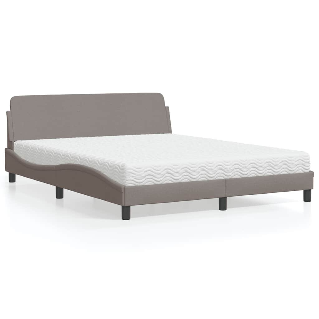 vidaXL Легло с матрак Dover таупе 160x200 см плат