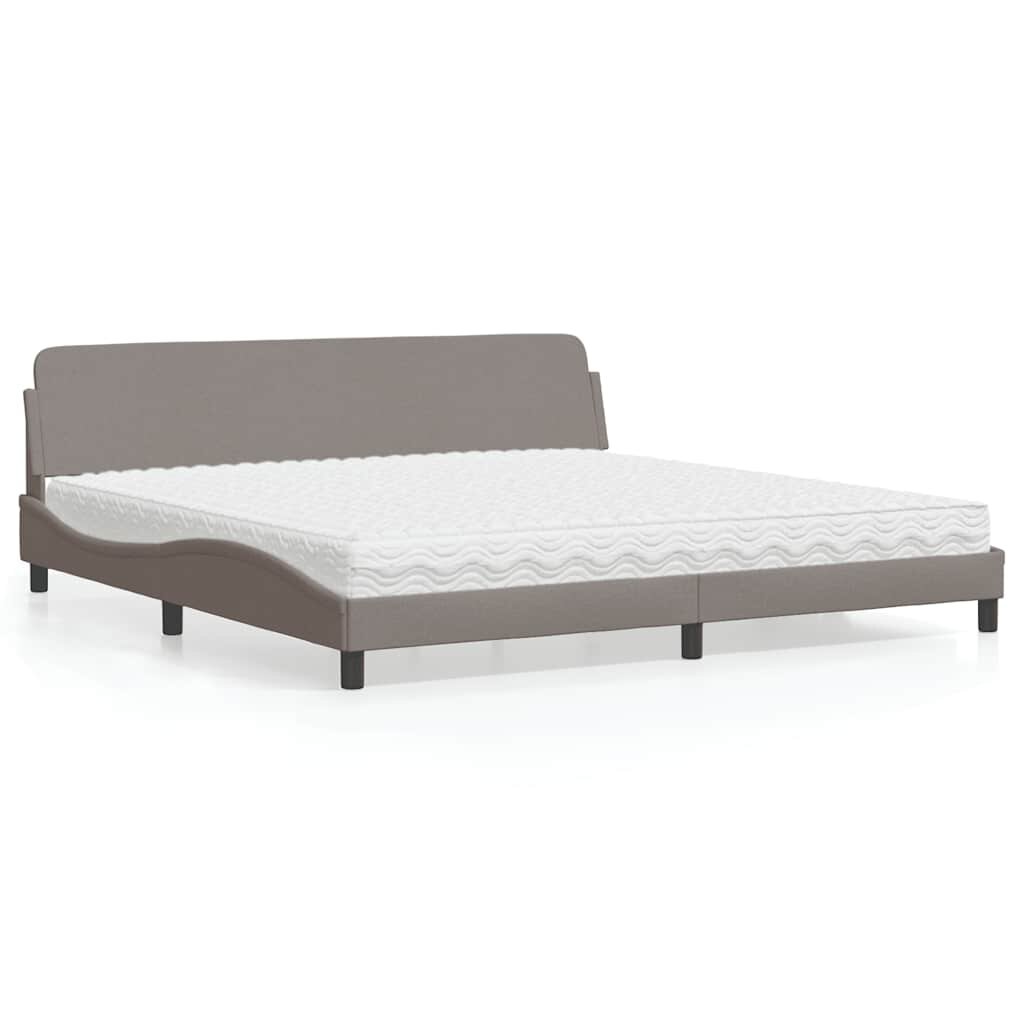 vidaXL Легло с матрак Dover таупе 200x200 см плат