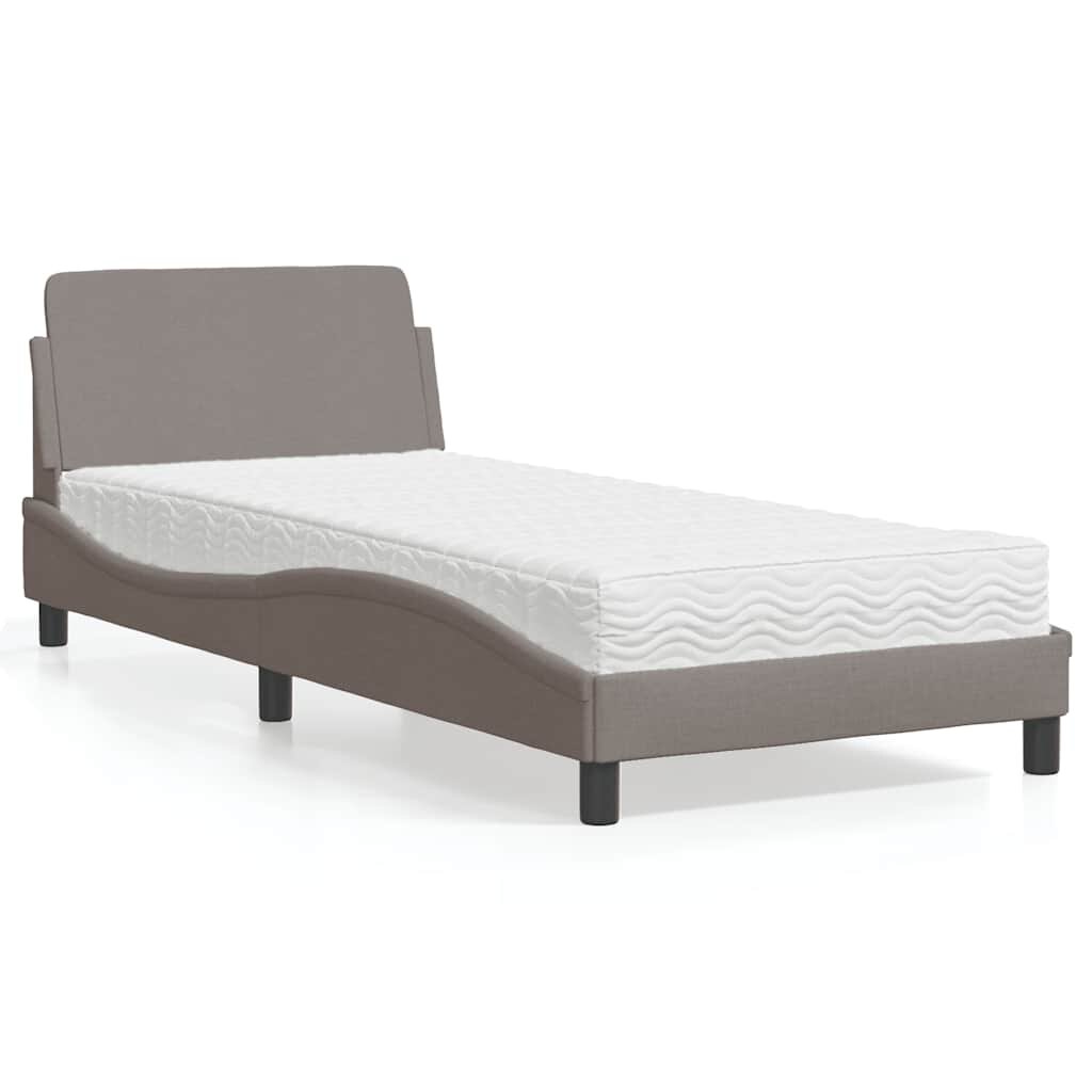 vidaXL Легло с матрак Dover таупе 90x200 см плат
