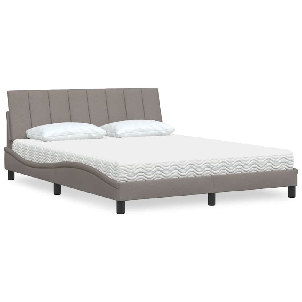vidaXL Легло с матрак Hanko таупе 160x200 см плат