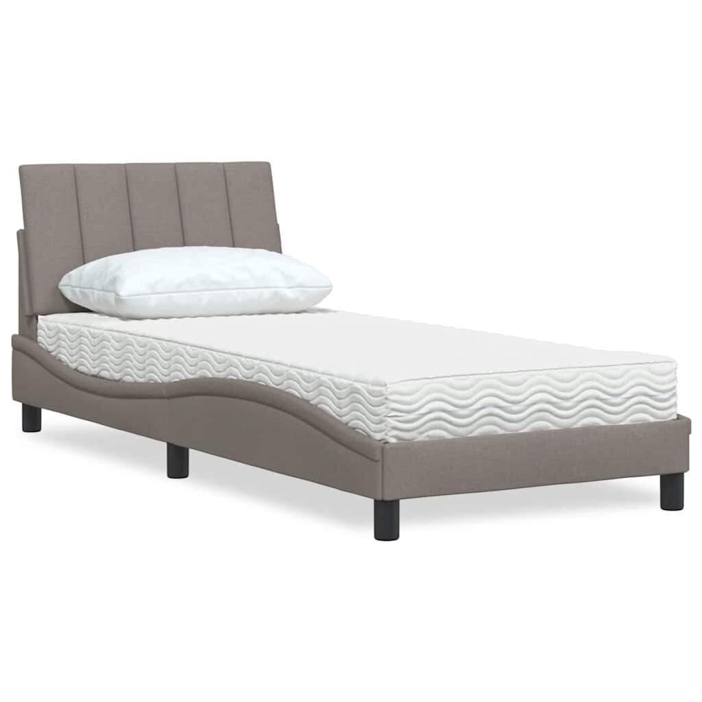 vidaXL Легло с матрак Hanko таупе 90x200 см плат