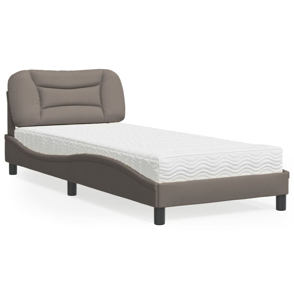 vidaXL Легло с матрак Hvar таупе 90x200 см плат