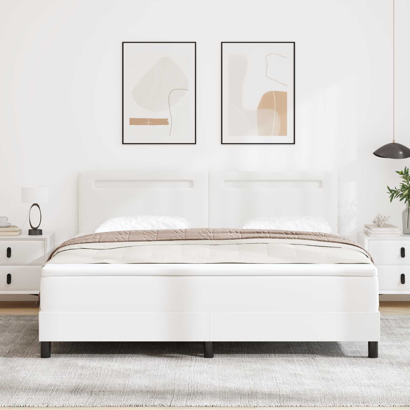 vidaXL Легло с пружинирана основа Бяло 180 x 200 cm Изкуствена