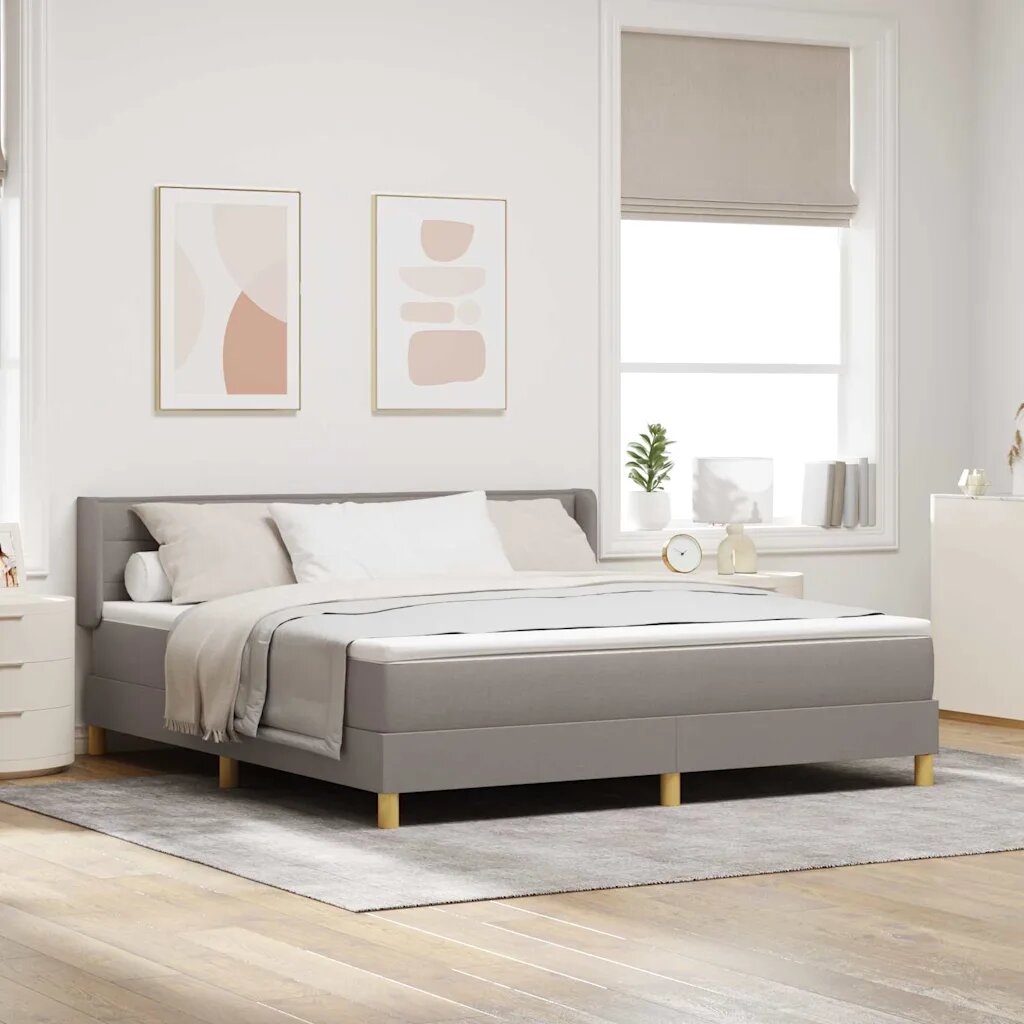 vidaXL Легло с пружинирана основа с таблото Таупе 200 x 180 cm текстил
