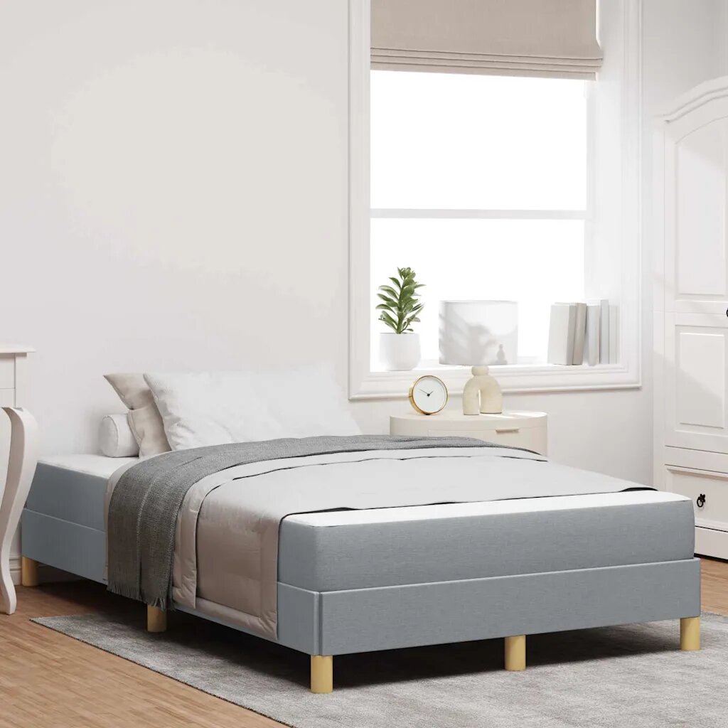 vidaXL Легло с пружинирана основа Светлосиво 120 x 190 cm текстил