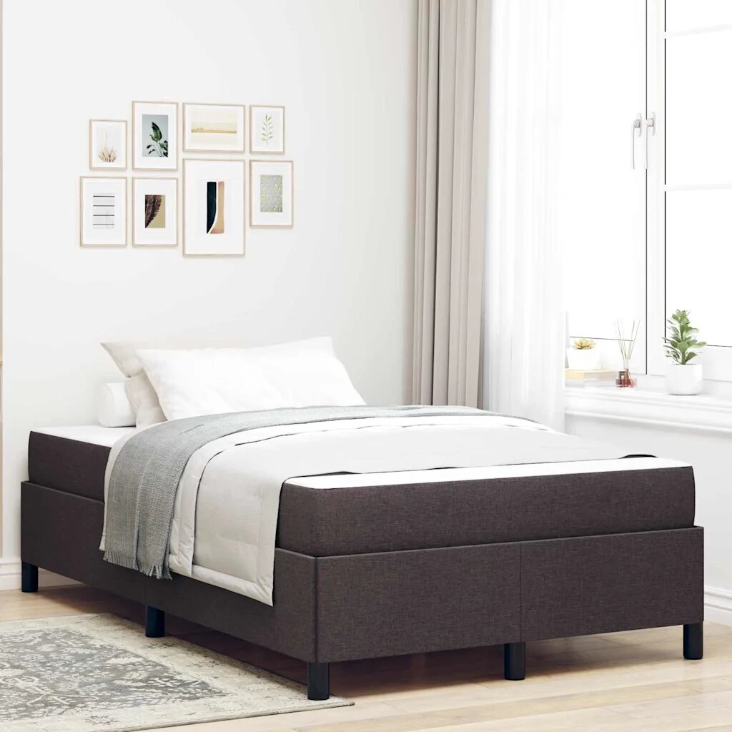 vidaXL Легло с пружинирана основа Тъмен кафяв 120 x 200 cm текстил