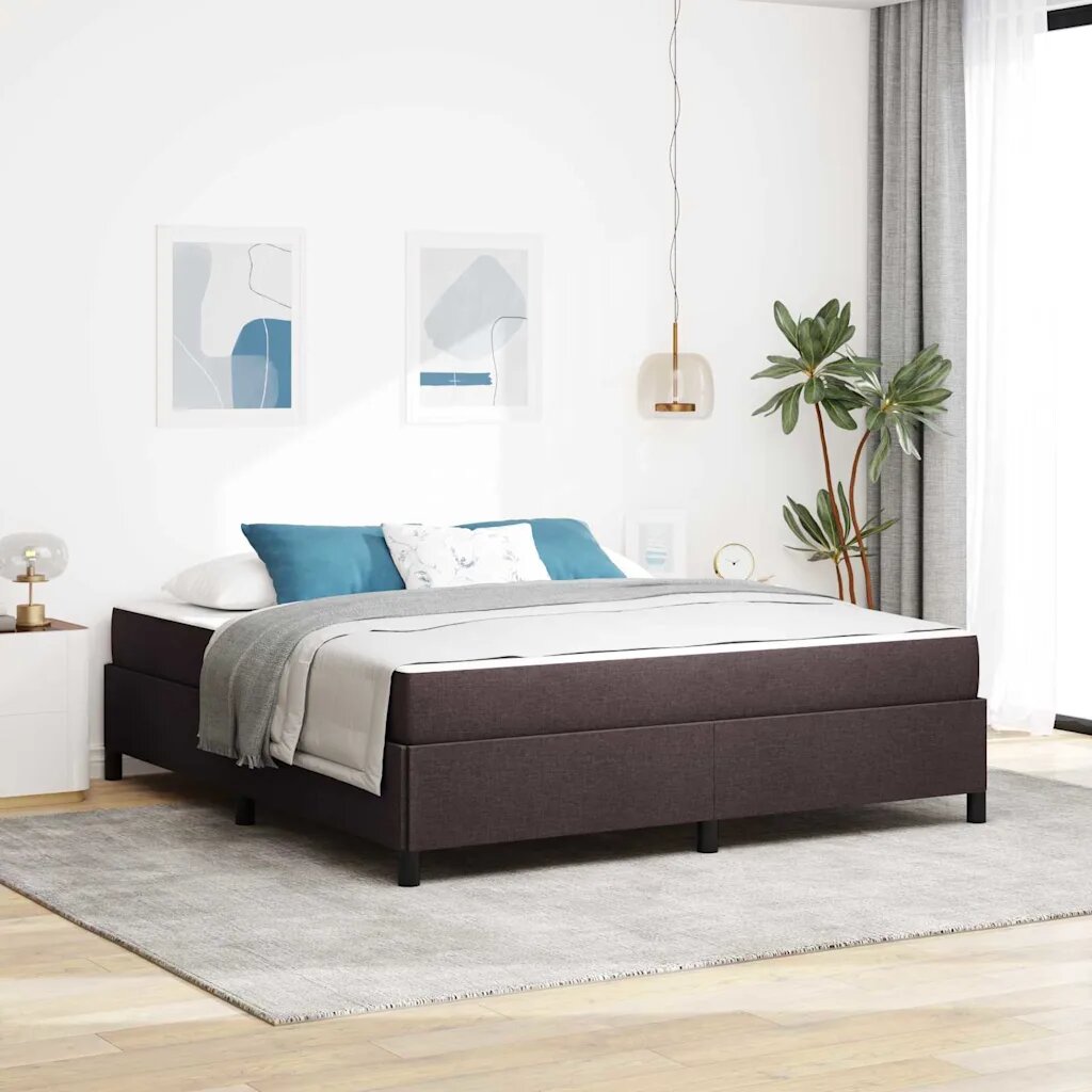 vidaXL Легло с пружинирана основа Тъмен кафяв 180 x 200 cm текстил
