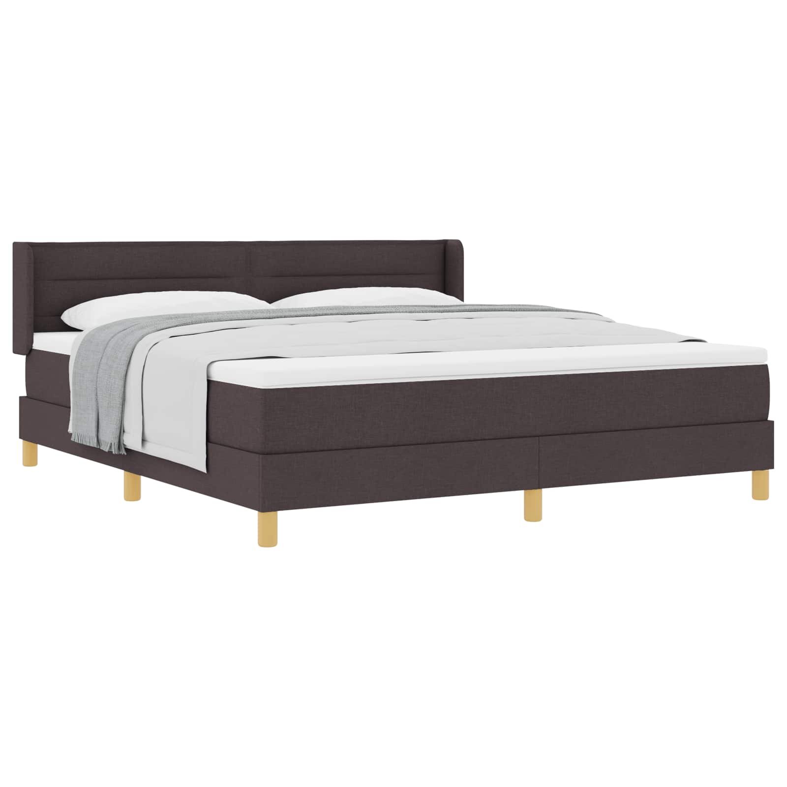 vidaXL Легло с пружинирана основа Тъмен кафяв 200 x 180 cm текстил