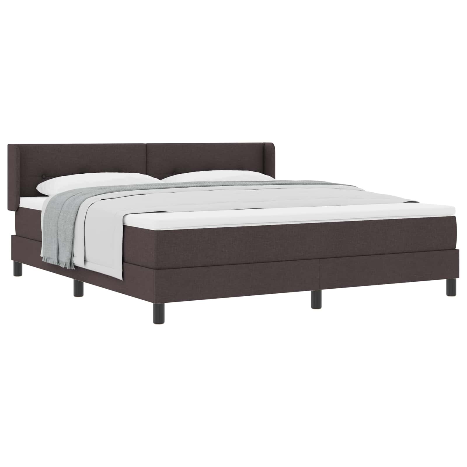 vidaXL Легло с пружинирана основа Тъмен кафяв 200 x 180 cm текстил