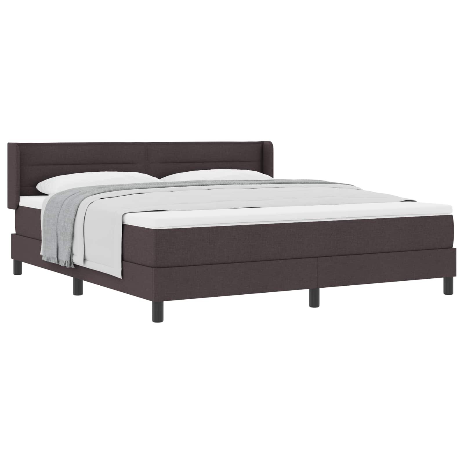 vidaXL Легло с пружинирана основа Тъмен кафяв 200 x 180 cm текстил