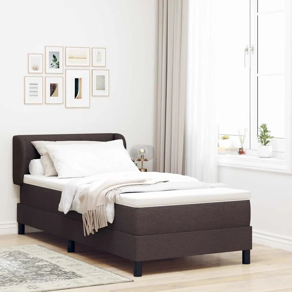 vidaXL Легло с пружинирана основа Тъмен кафяв 80 x 200 cm текстил