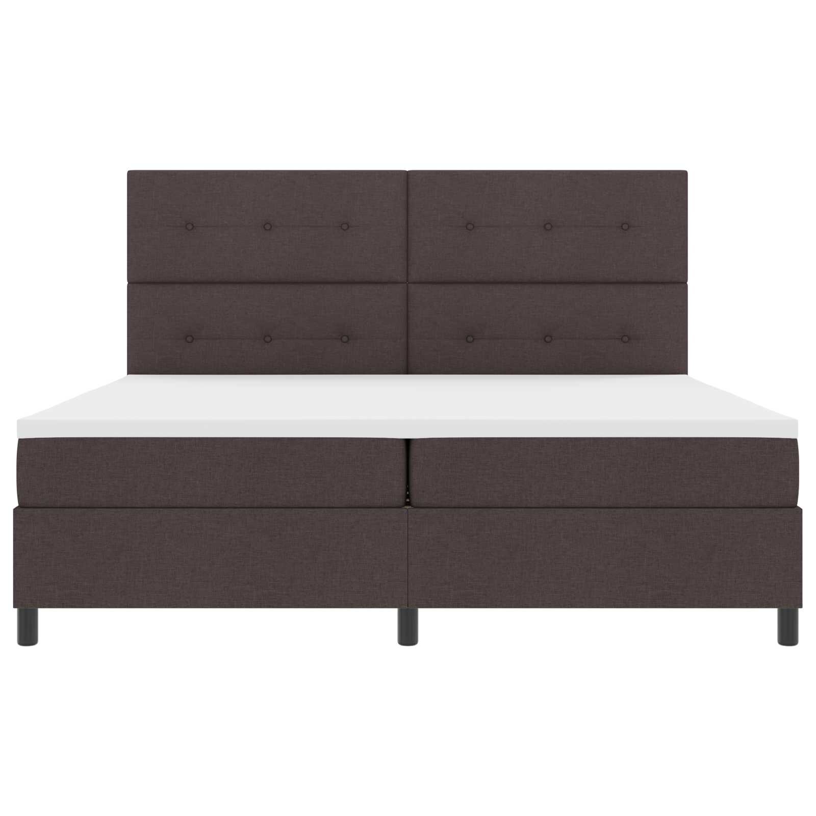 vidaXL Легло с пружинирана основа Тъмнокафяв 200 x 200 cm текстил