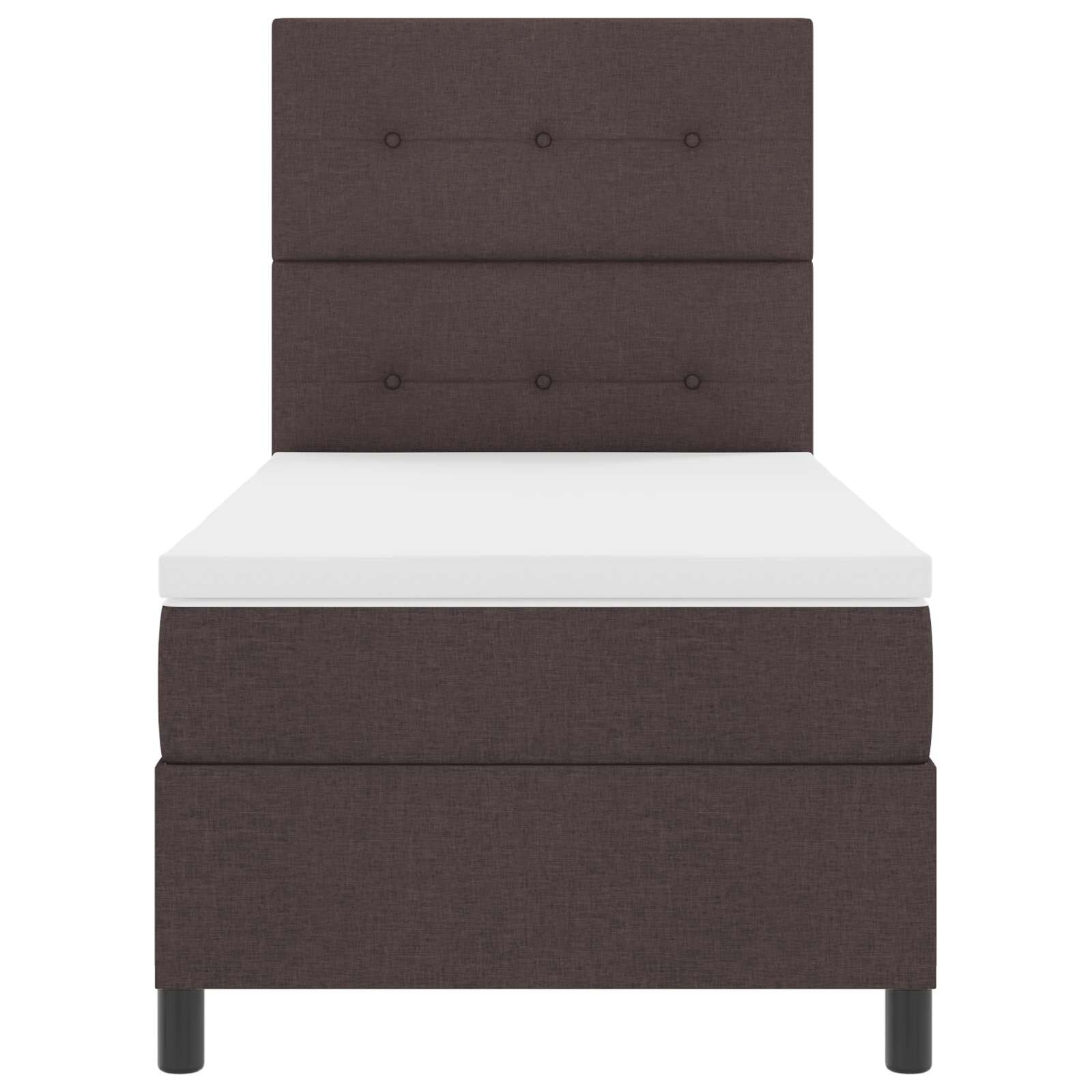 vidaXL Легло с пружинирана основа Тъмнокафяв 80 x 200 cm текстил