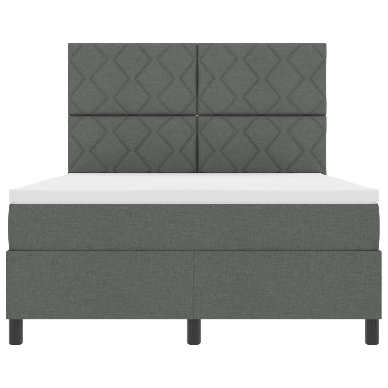 vidaXL Легло с пружинирана основа Тъмносив 160 x 200 cm текстил