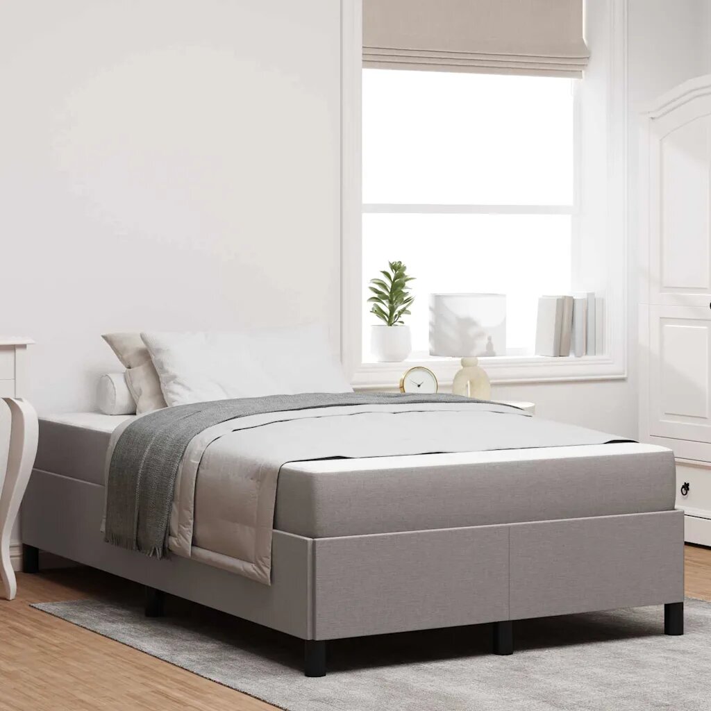 vidaXL Легло с пружинирана основа Таупе 120 x 190 cm текстил