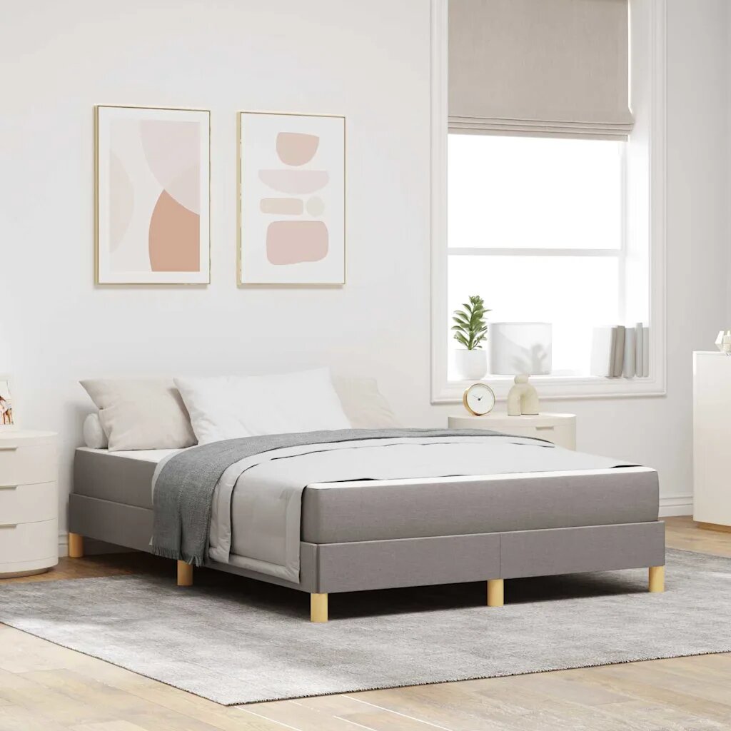 vidaXL Легло с пружинирана основа Таупе 140 x 200 cm текстил