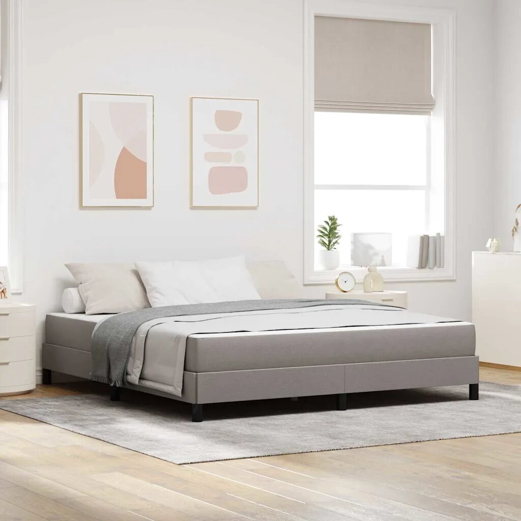 vidaXL Легло с пружинирана основа Таупе 180 x 200 cm текстил