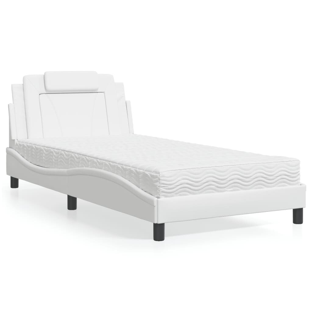 vidaXL Легло Viana без матрак бяло 100x200 см изкуствена кожа