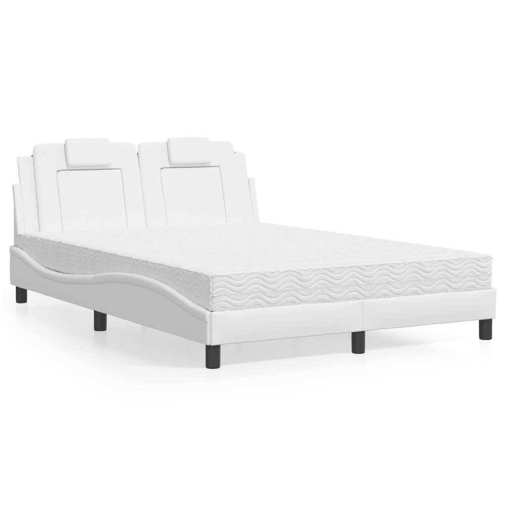 vidaXL Легло Viana без матрак бяло 120x200 см изкуствена кожа