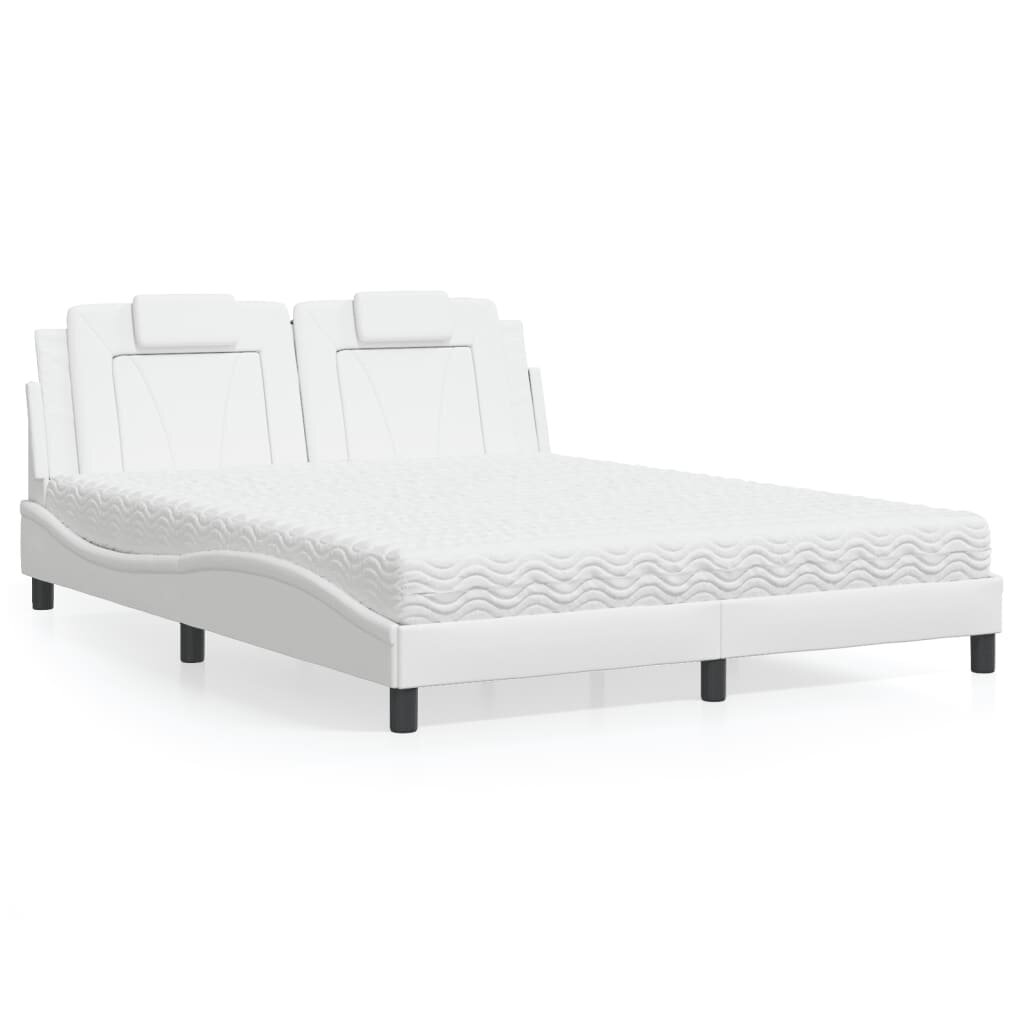 vidaXL Легло Viana без матрак бяло 160x200 см изкуствена кожа