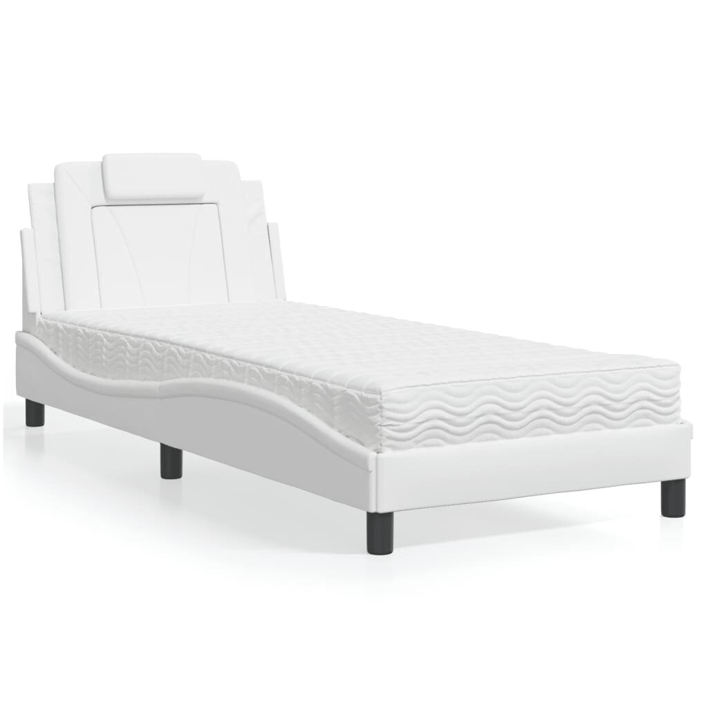 vidaXL Легло Viana без матрак бяло 90x190 см изкуствена кожа
