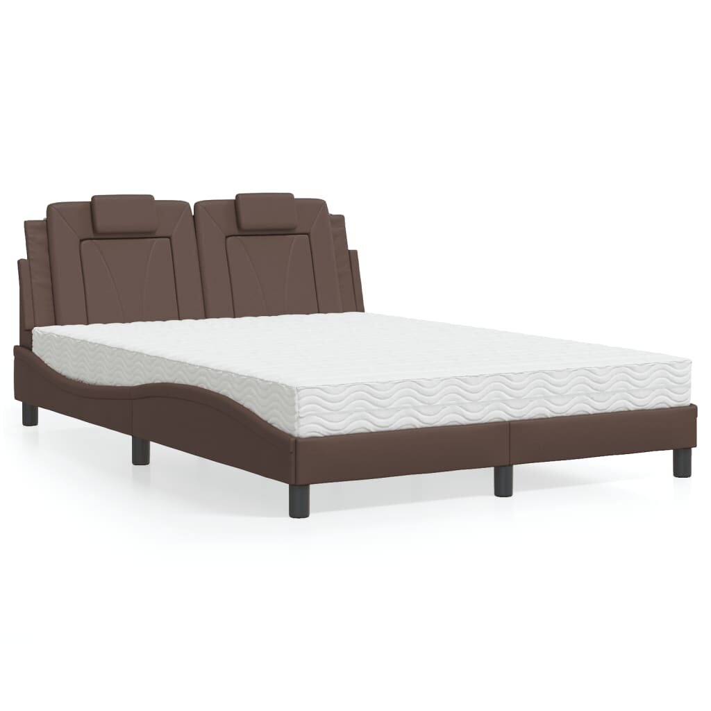 vidaXL Легло Viana без матрак кафяво 140x190 см изкуствена кожа