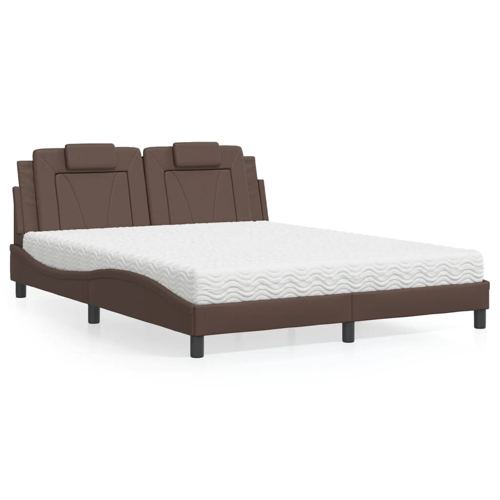 vidaXL Легло Viana без матрак кафяво 160x200 см изкуствена кожа