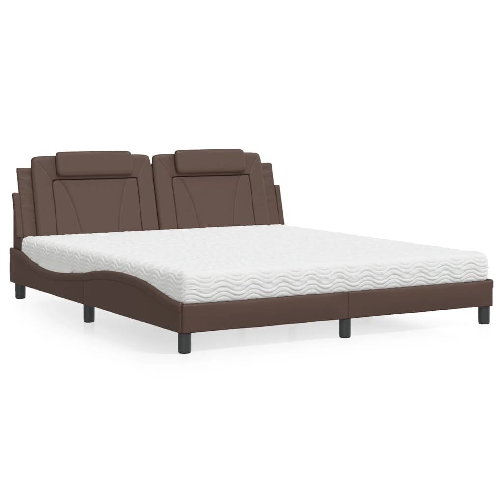 vidaXL Легло Viana без матрак кафяво 180x200 см изкуствена кожа