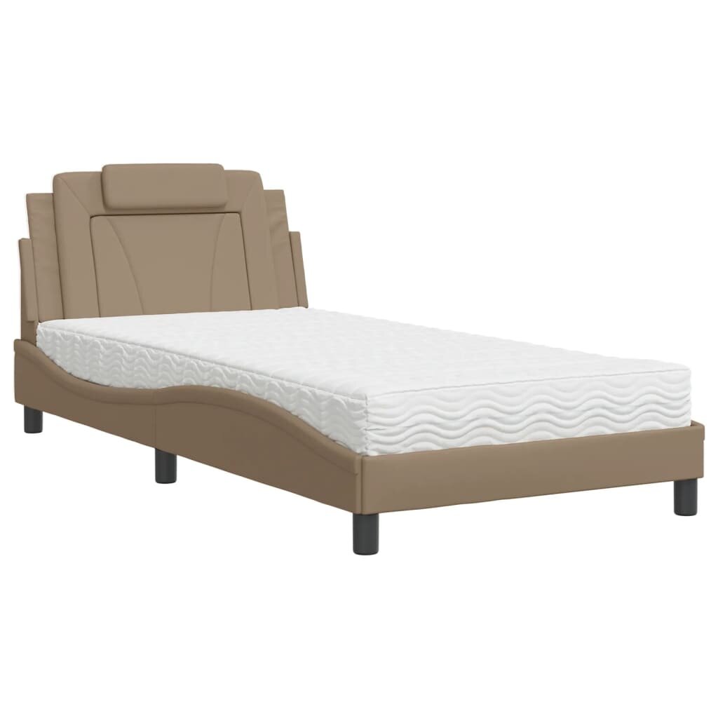 vidaXL Легло Viana без матрак капучино 100x200 см изкуствена кожа