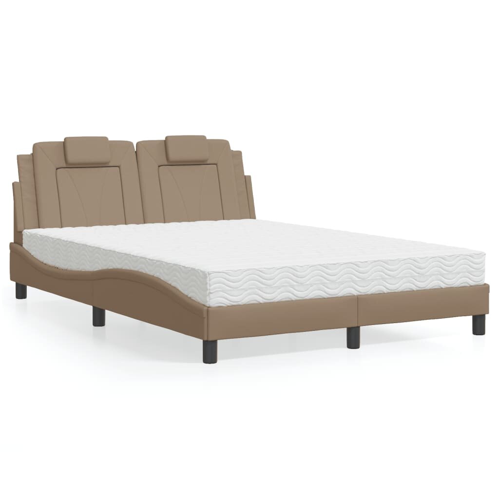 vidaXL Легло Viana без матрак капучино 120x200 см изкуствена кожа
