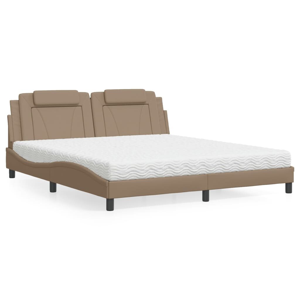 vidaXL Легло Viana без матрак капучино 180x200 см изкуствена кожа