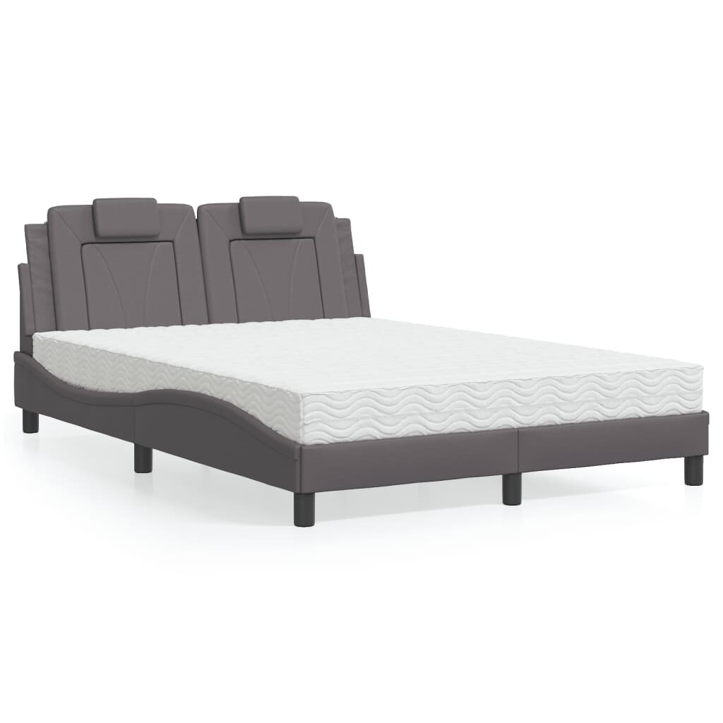 vidaXL Легло Viana без матрак сиво 120x200 см изкуствена кожа