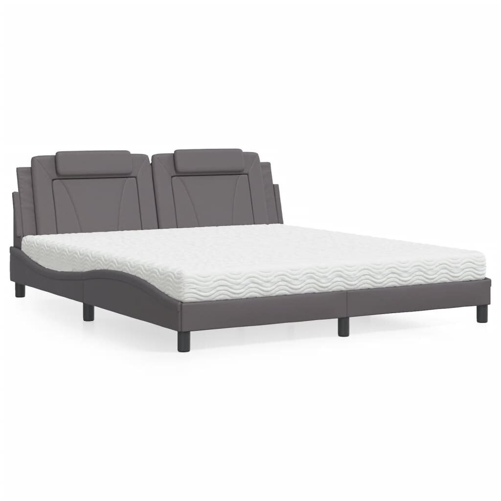 vidaXL Легло Viana без матрак сиво 180x200 см изкуствена кожа