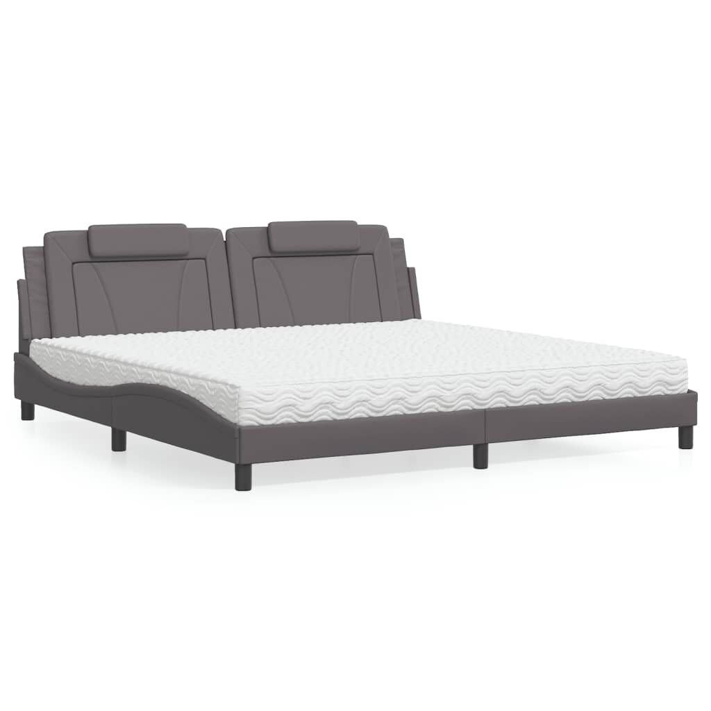 vidaXL Легло Viana без матрак сиво 200x200 см изкуствена кожа
