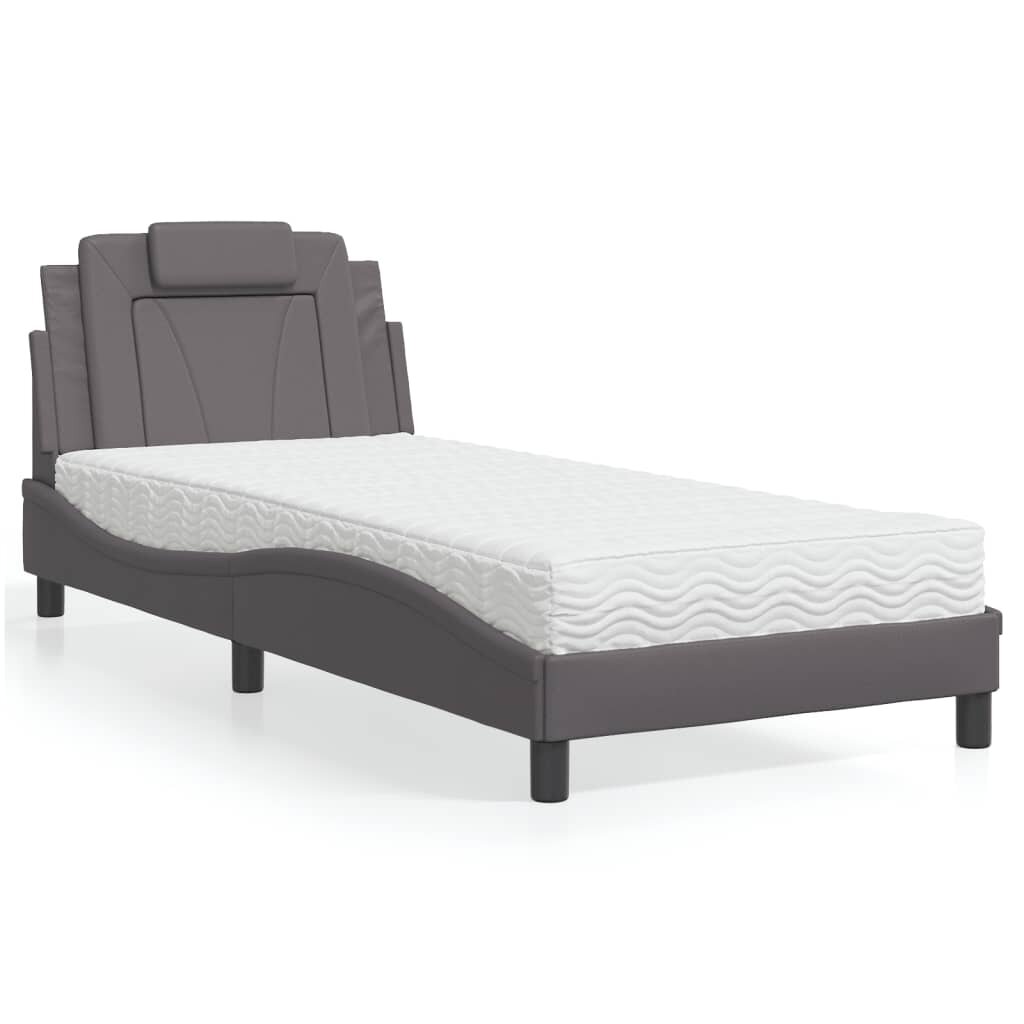 vidaXL Легло Viana без матрак сиво 80x200 см изкуствена кожа