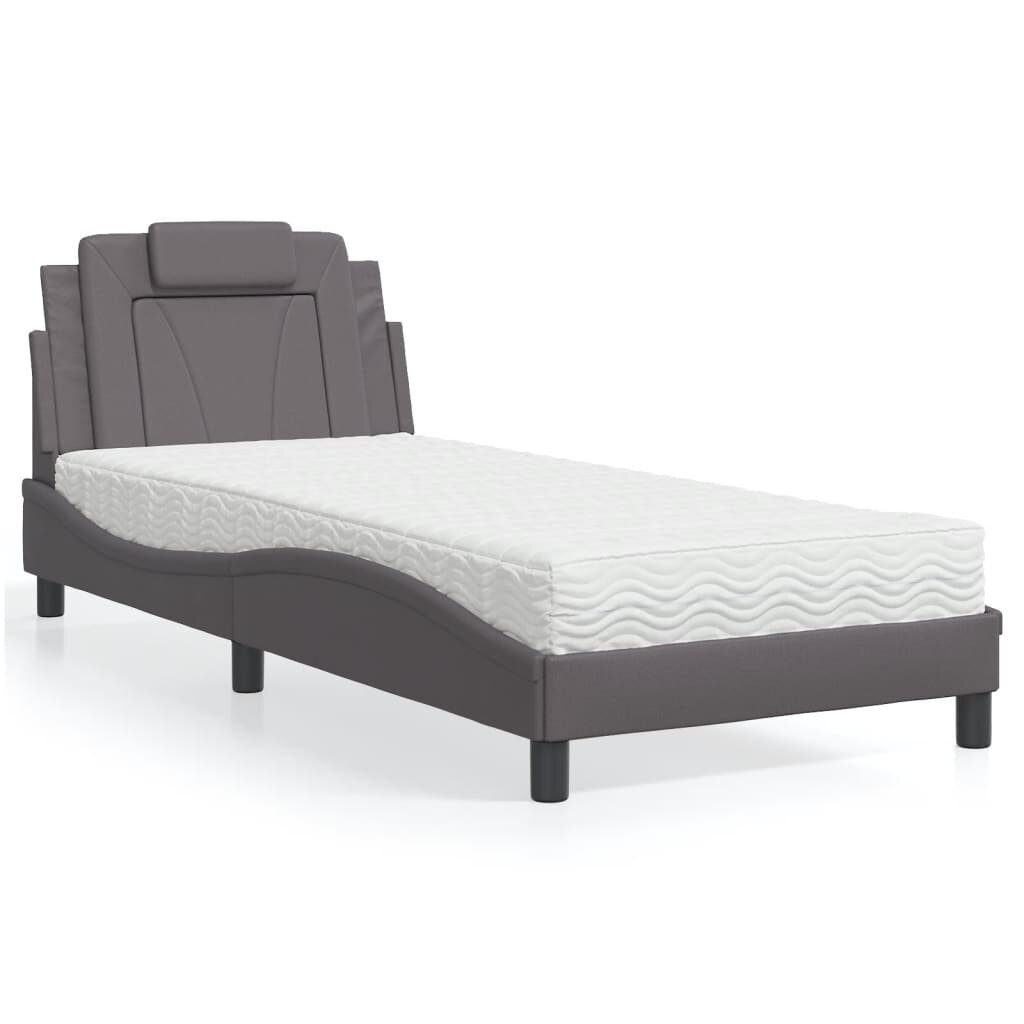 vidaXL Легло Viana без матрак сиво 90x200 см изкуствена кожа