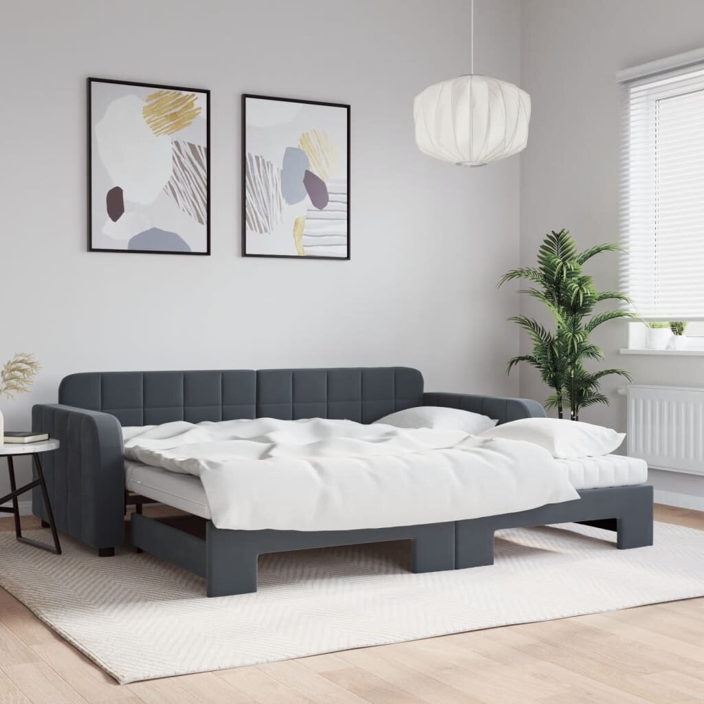 vidaXL Легло за спане с ракла без матрак 90x200 см кадифе