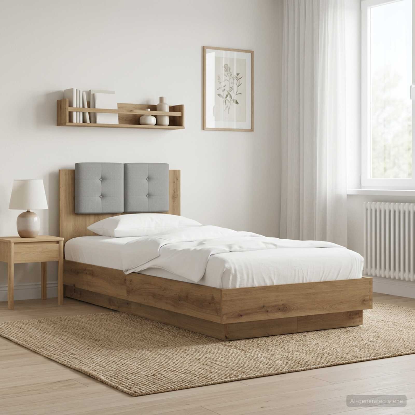 vidaXL Леглова рамка с табла с таблото Дъб артизан 80 x 200 cm
