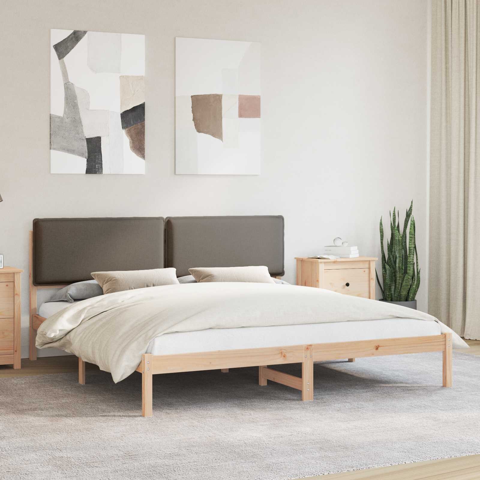 vidaXL Леглова рамка с тапицирана гръбна част Таупе 180 x 200 cm